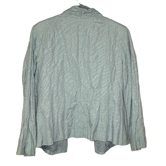 NWT Chico’s Open Smocked Shoshana Solid Beachglass blazer jacket womens 2 US L - Picture 3 of 10